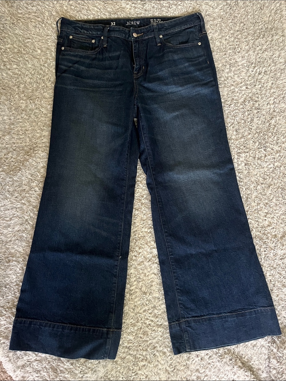 J. Crew Dark Blue Wide-Leg Jeans